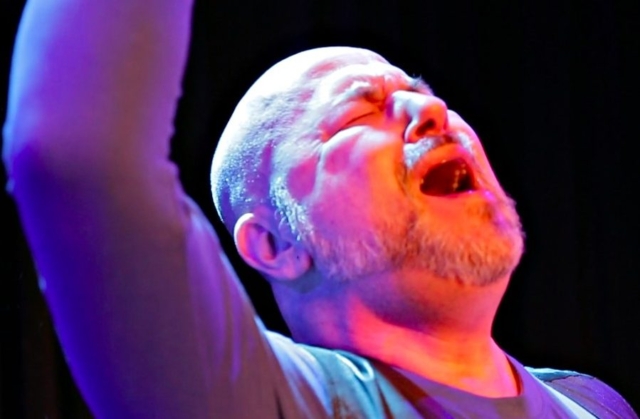 Writer, Director, Actor Philip Paul Kelly performing during the first reading of "Rockquiem For A Wrestler" at the Triad Theater in March of 2019.