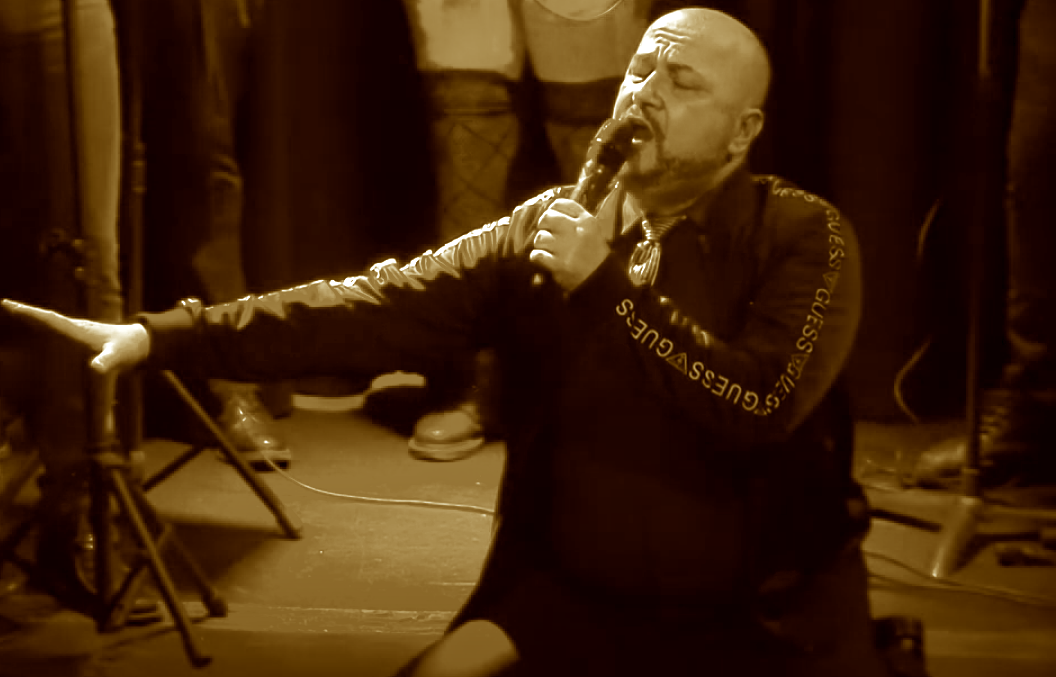 Writer, Director, Singer, Actor Philip Paul Kelly performing during the "Elevated Staged Reading" of "Rockquiem For A Wrestler" in June of 2020 at New York City's Triad Theater